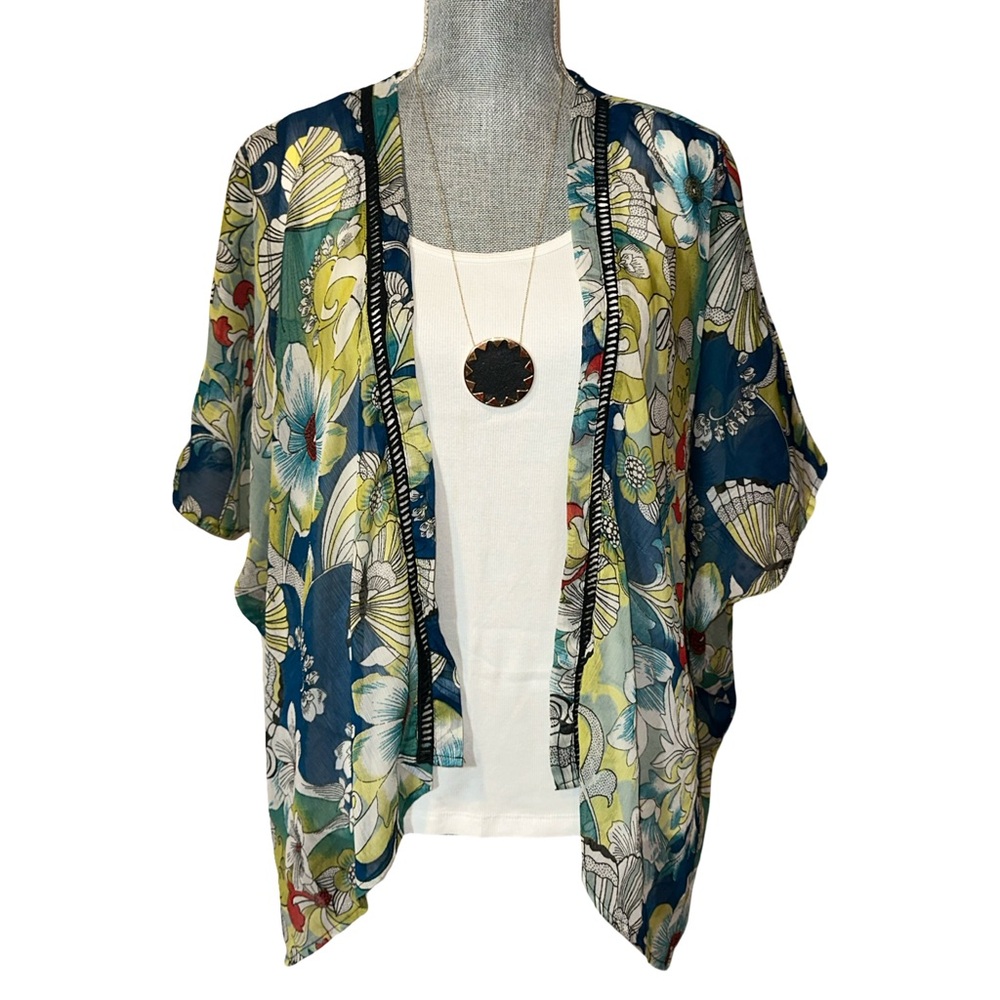 Angie Butterfly Floral Sheer Kimono - Picture 3 of 5